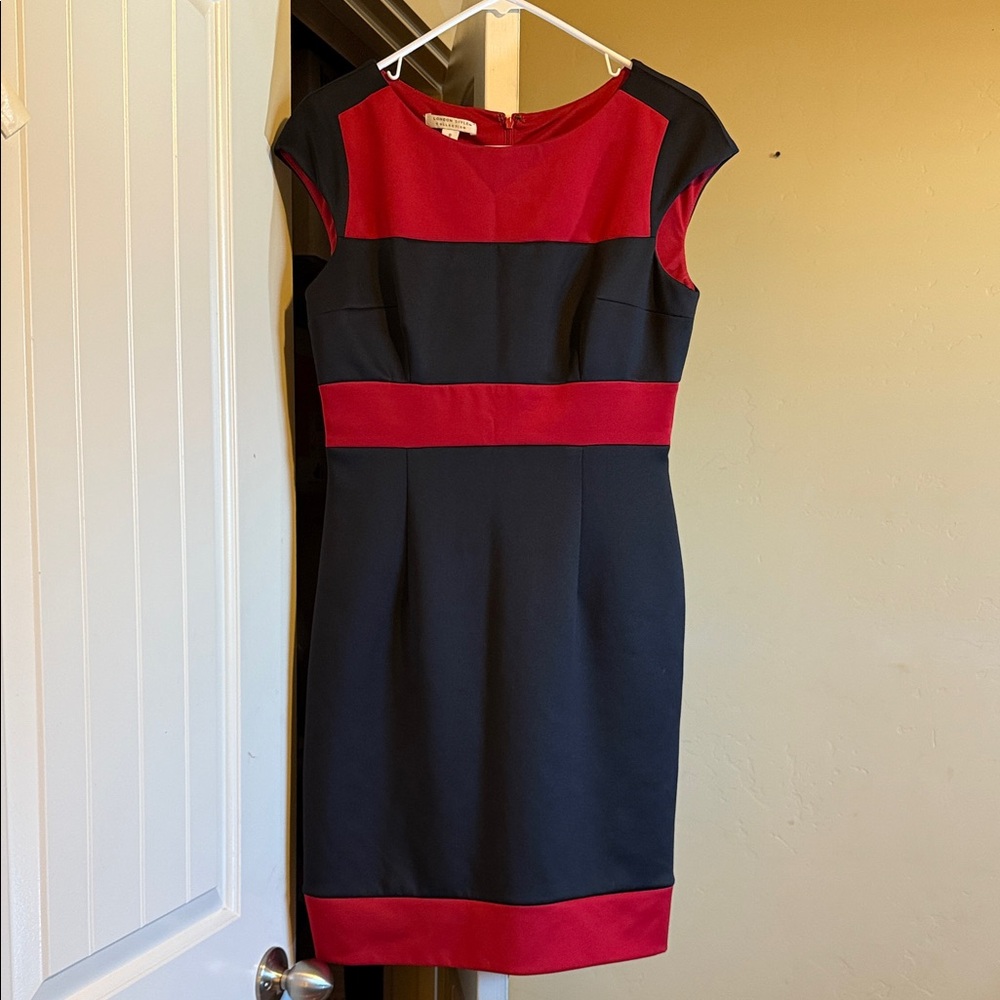 London Style Black and Red Sheath Mini Dress